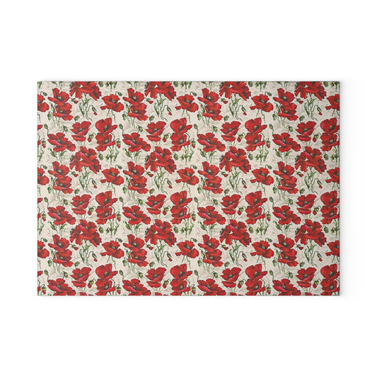 Elegant Floral Glass Cutting Board, Kitchen Decor, Gift for Cooks, Wedding Gift, Housewarming, Mother's Day