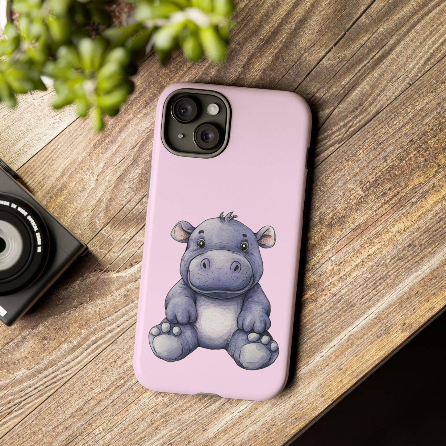 Cute Hippo Phone Case - Tough Cases, Animal Phone Cover, Kawaii Accessories, Gifts for Kids, Unique Tech Gear