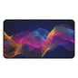 Abstract Neon Wave Desk Mat — Colorful Smoke Mouse Pad for Office & Gaming