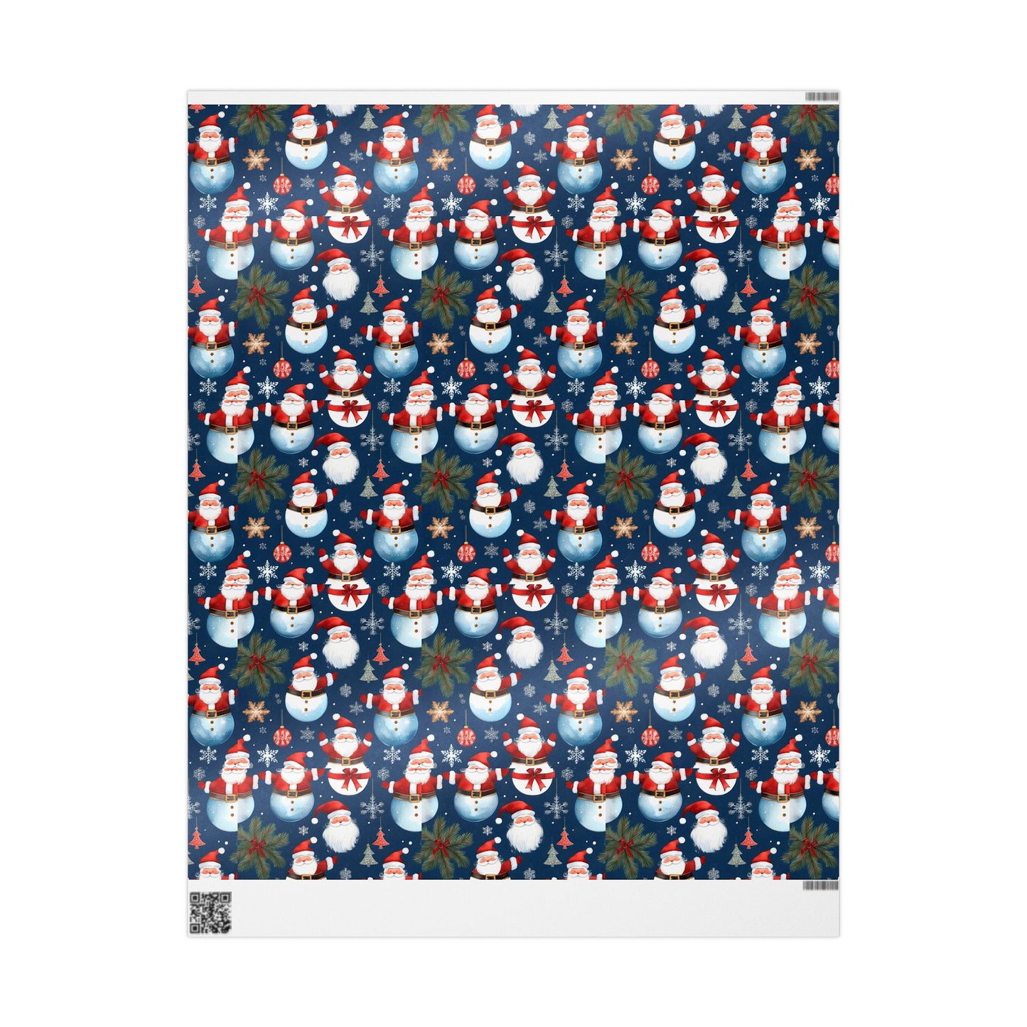Christmas Snowman & Santa Wrapping Paper Roll — Festive Holiday Gift Wrap