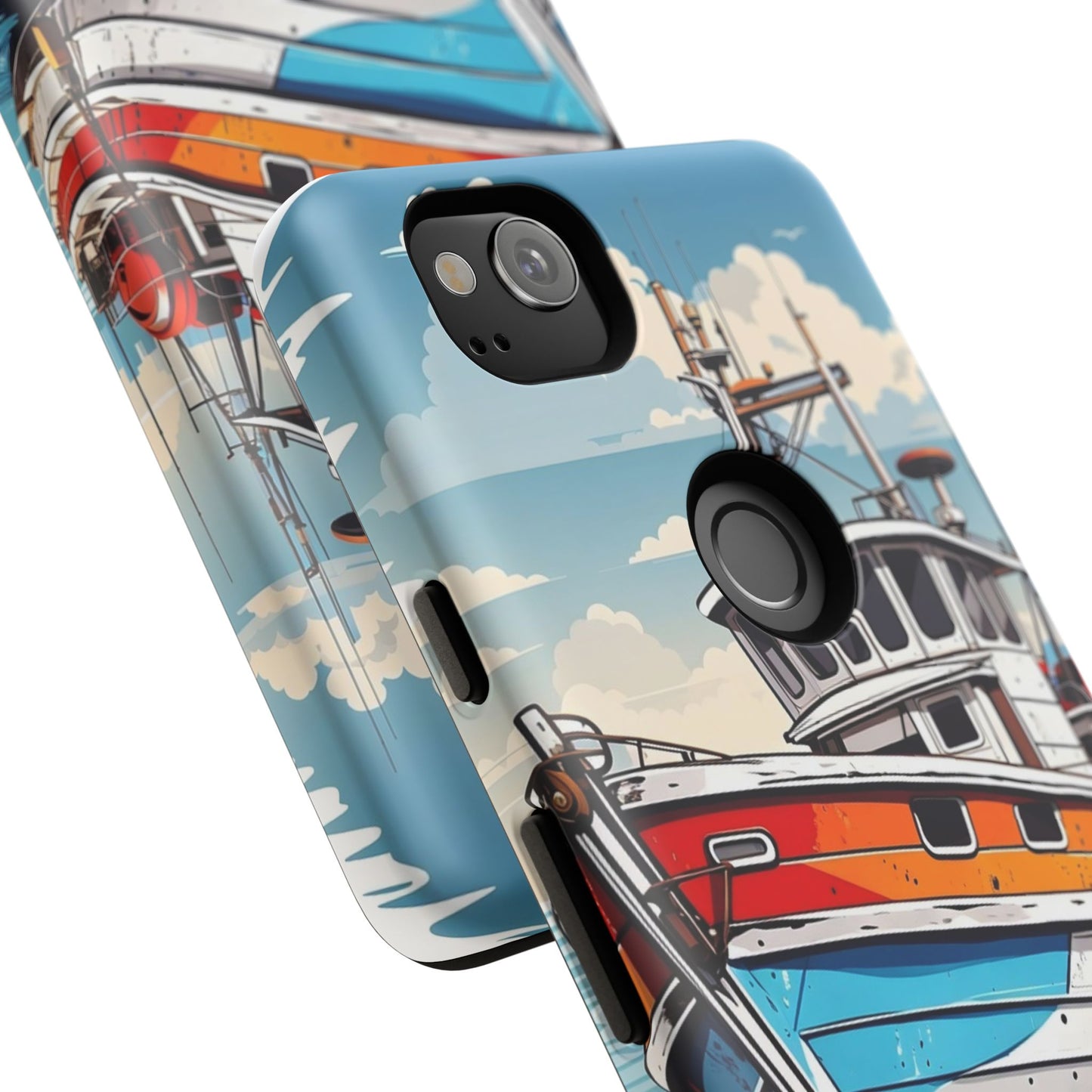 Colorful Fishing Boat Phone Case | Nautical Gift, Marine Design, Coastal Aesthetic, Summer Vibes, Sea Lover's Accessory