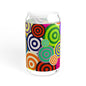 Vibrant Sipper Glass with Bamboo Lid, Colorful Drinkware, Eco-Friendly Straw Glass, Perfect for Parties, Outdoor, Gifts
