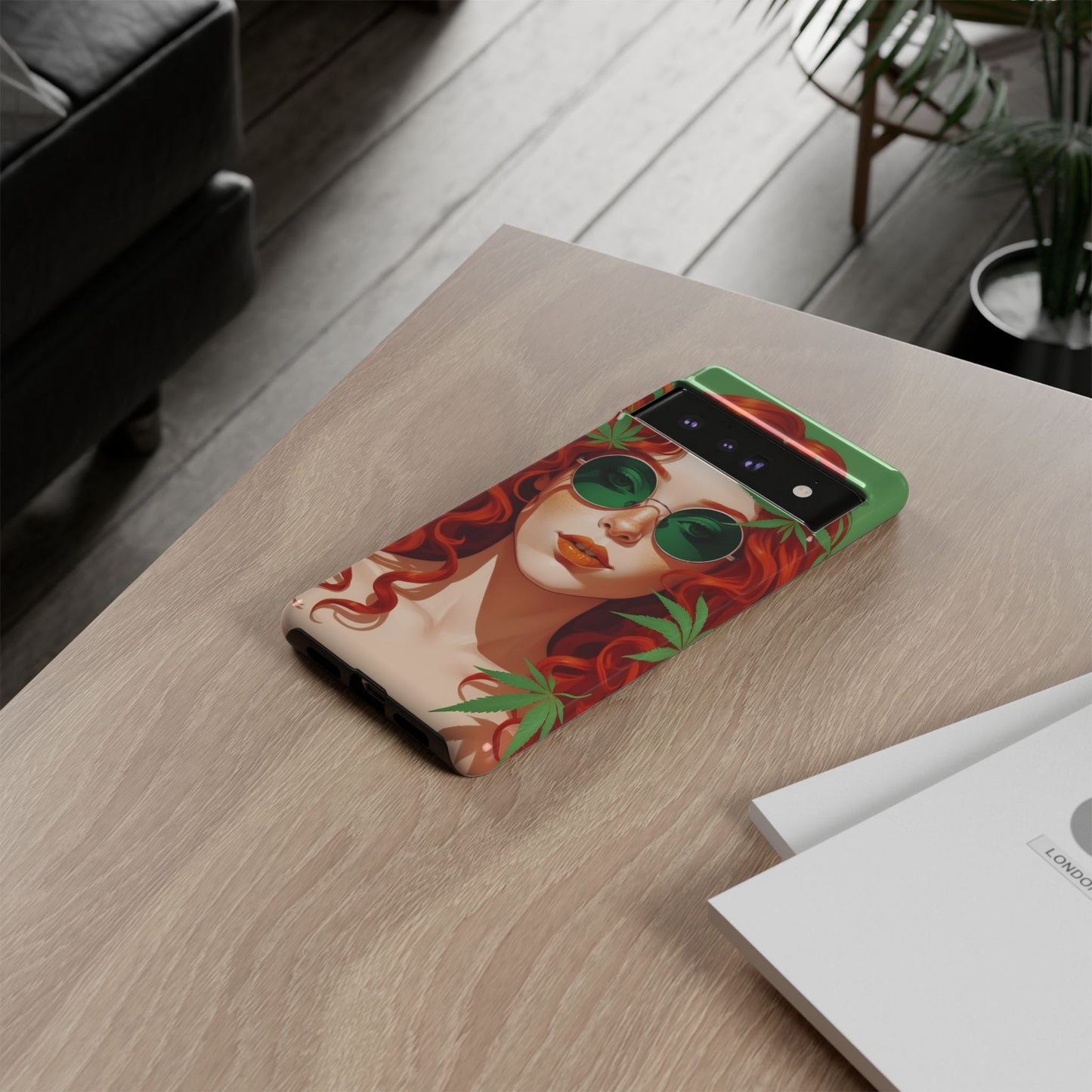 Vibrant Phone Case with Retro Greenery Design, Trendy Case for Casual Look, Gift for Her, Summer Vibes, Unique Phone Accessory