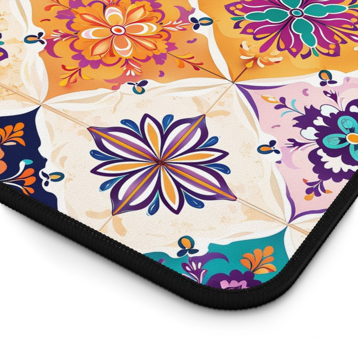 Colorful Geometric Desk Mat - Vibrant Office Decor