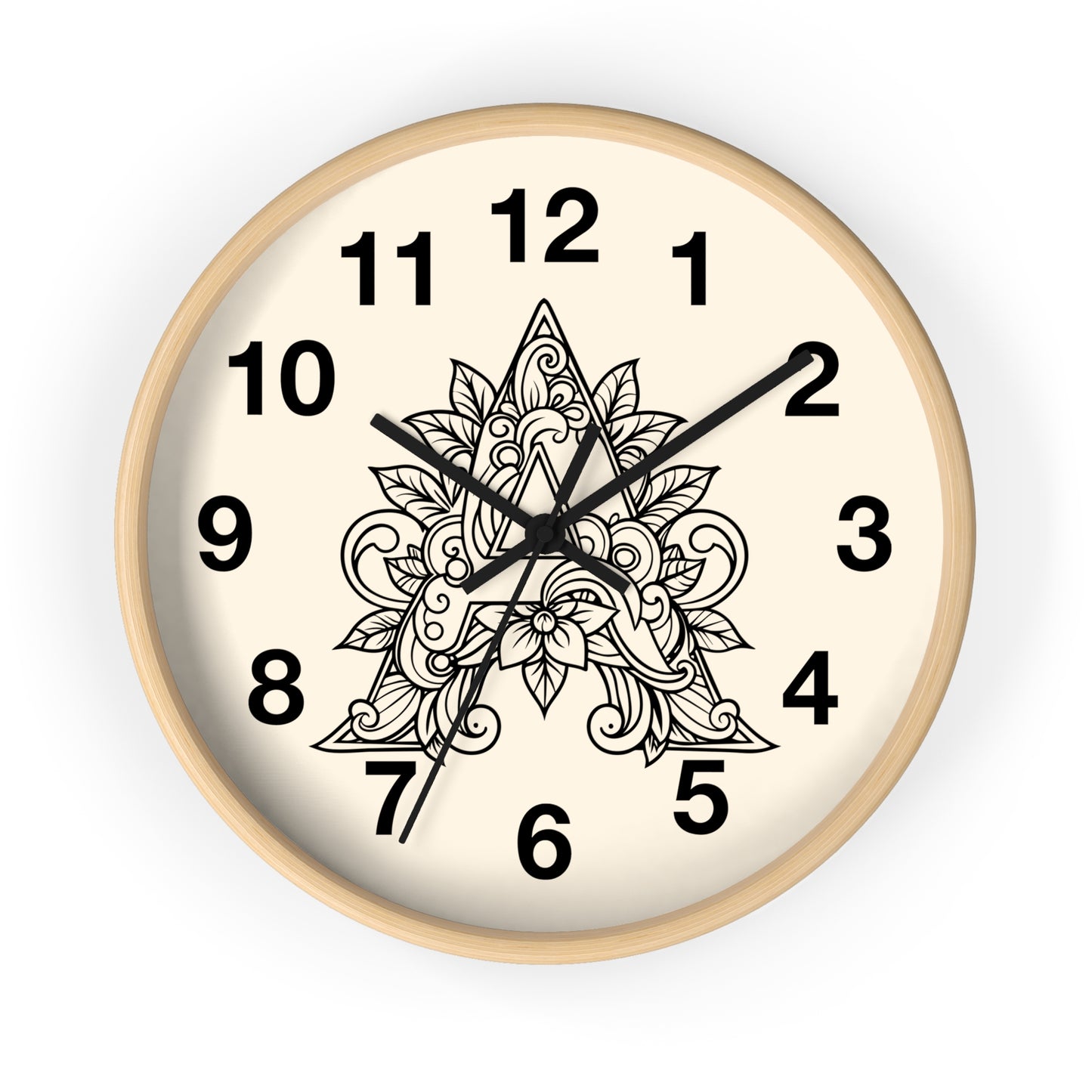 Boho Floral Wall Clock, Home Decor, Gift for Her, Bohemian Style, Living Room Wall Art, Unique Timepiece, Handmade Clock
