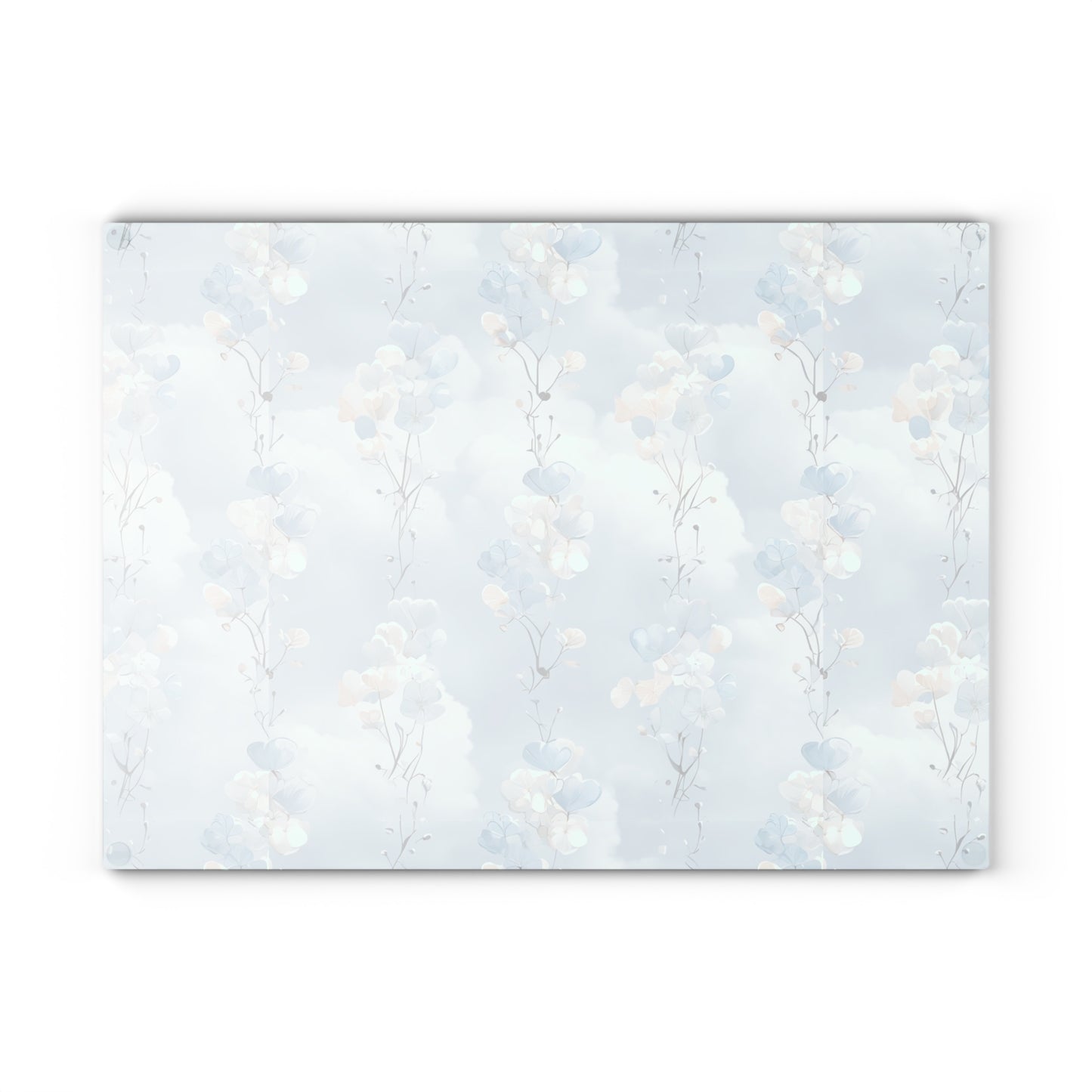 Monogrammed Blue Floral Glass Cutting Board – Personalize