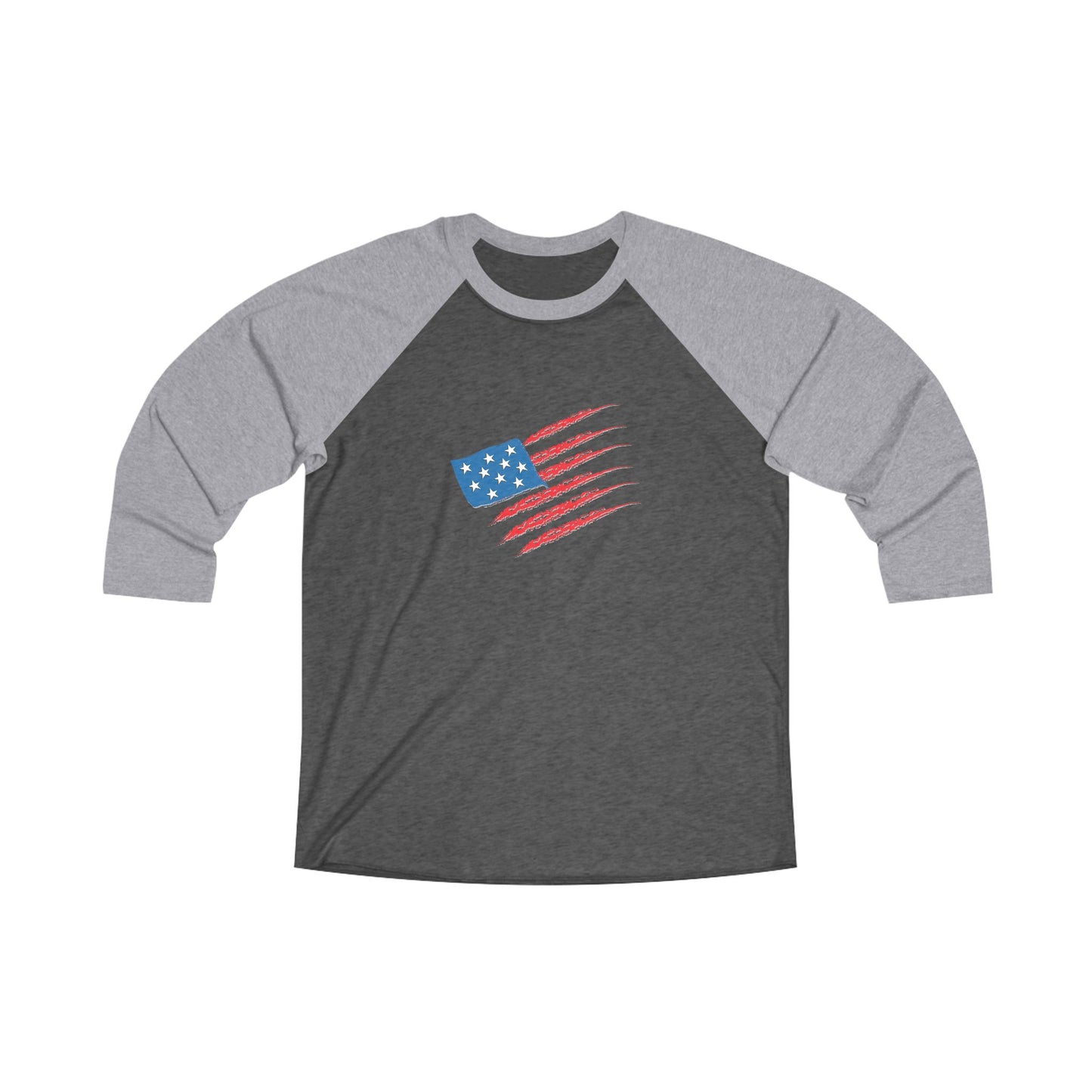 Patriotic Raglan Tee, Unisex Tri-Blend Baseball Shirt, 4th of July Outfit, Americana T-Shirt, Casual Summer Wear, Gift for Veterans