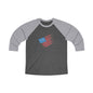 Patriotic Raglan Tee, Unisex Tri-Blend Baseball Shirt, 4th of July Outfit, Americana T-Shirt, Casual Summer Wear, Gift for Veterans