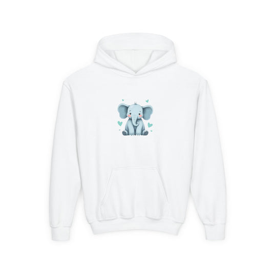 Youth Elephant Hoodie for Kids, Cute Animal Hoodie, Cozy Sweatshirt for Boys and Girls, Birthday Gift, Casual Layering