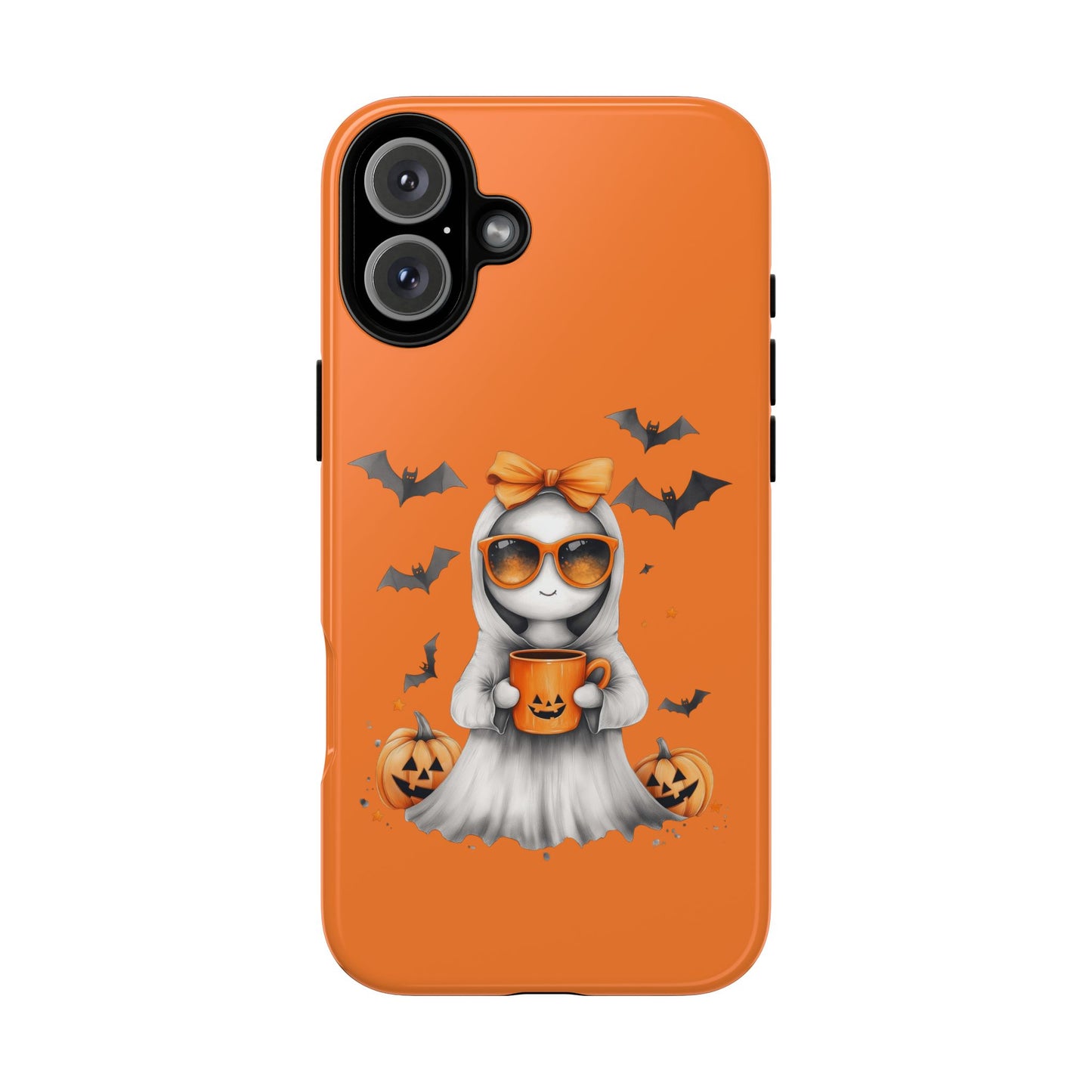 Halloween Ghost Phone Case, Cute Cat Ghost Case, Autumn Phone Cover, Spooky Season Gift, Trick or Treat Case