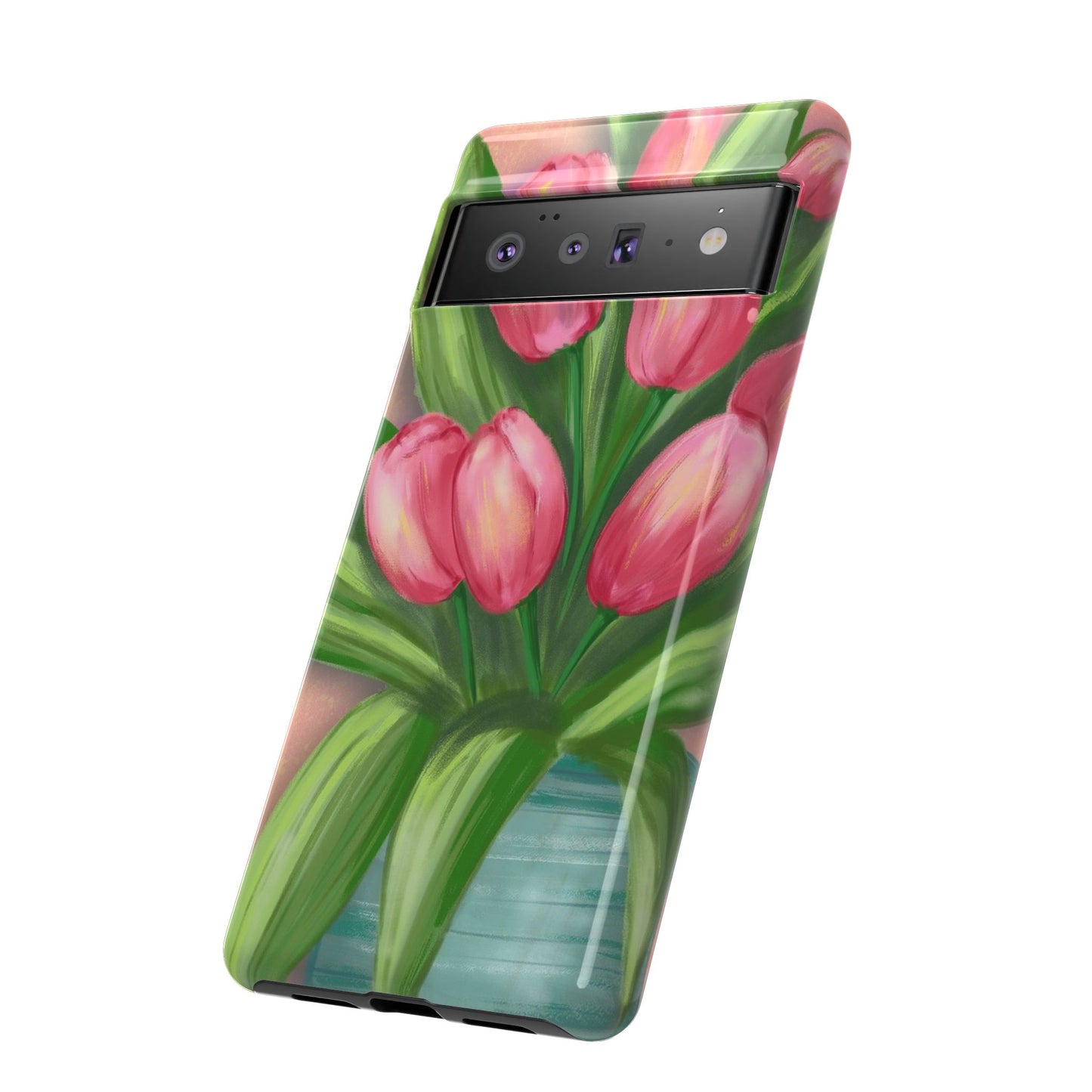 Floral Phone Case with Vibrant Tulips - Tough Cases for Garden Lovers, Spring Gifts, Nature Enthusiasts, Unique Gadget Accessories, [...]
