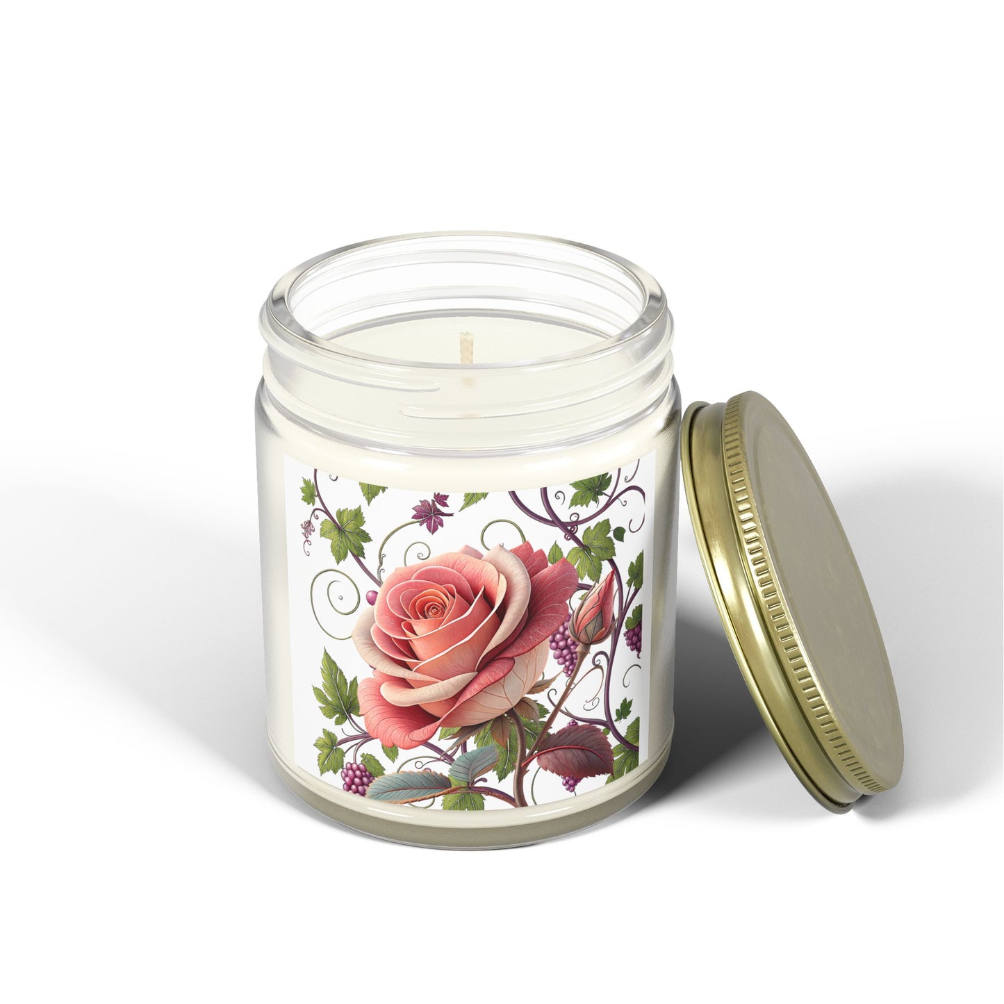 Romantic Floral Scented Candle, Perfect Gift for Her, Rose Essence, Home Decor, Aromatherapy