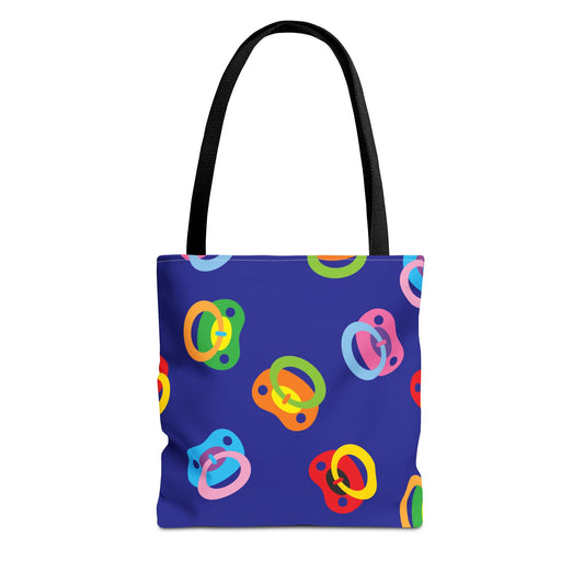 Colorful Pacifier Tote Bag | Baby Shower Gift, Diaper Bag, Nursery Decor, Fun Shopping Bag, Kids' Tote