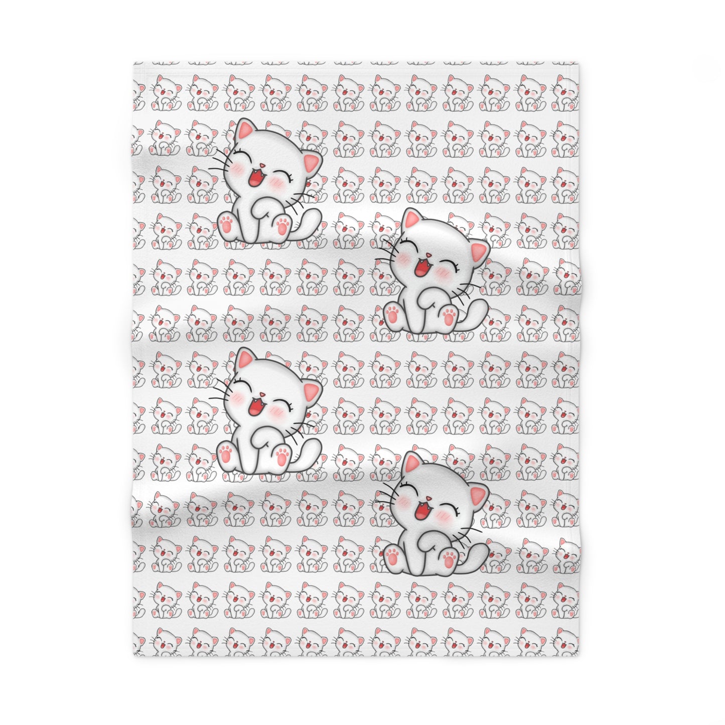 Soft Fleece Baby Blanket, Cute Kitty Cozy Throw, Nursery Decor, Baby Shower Gift, Infant Blanket, Soft Toddler Blanket
