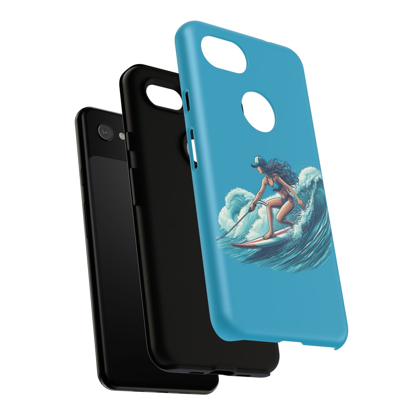 Surfing Phone Case, Coastal Vibes Phone Cover, Tough Cases for Beach Lovers, Ocean Art Phone Accessories, Summer Gift Idea