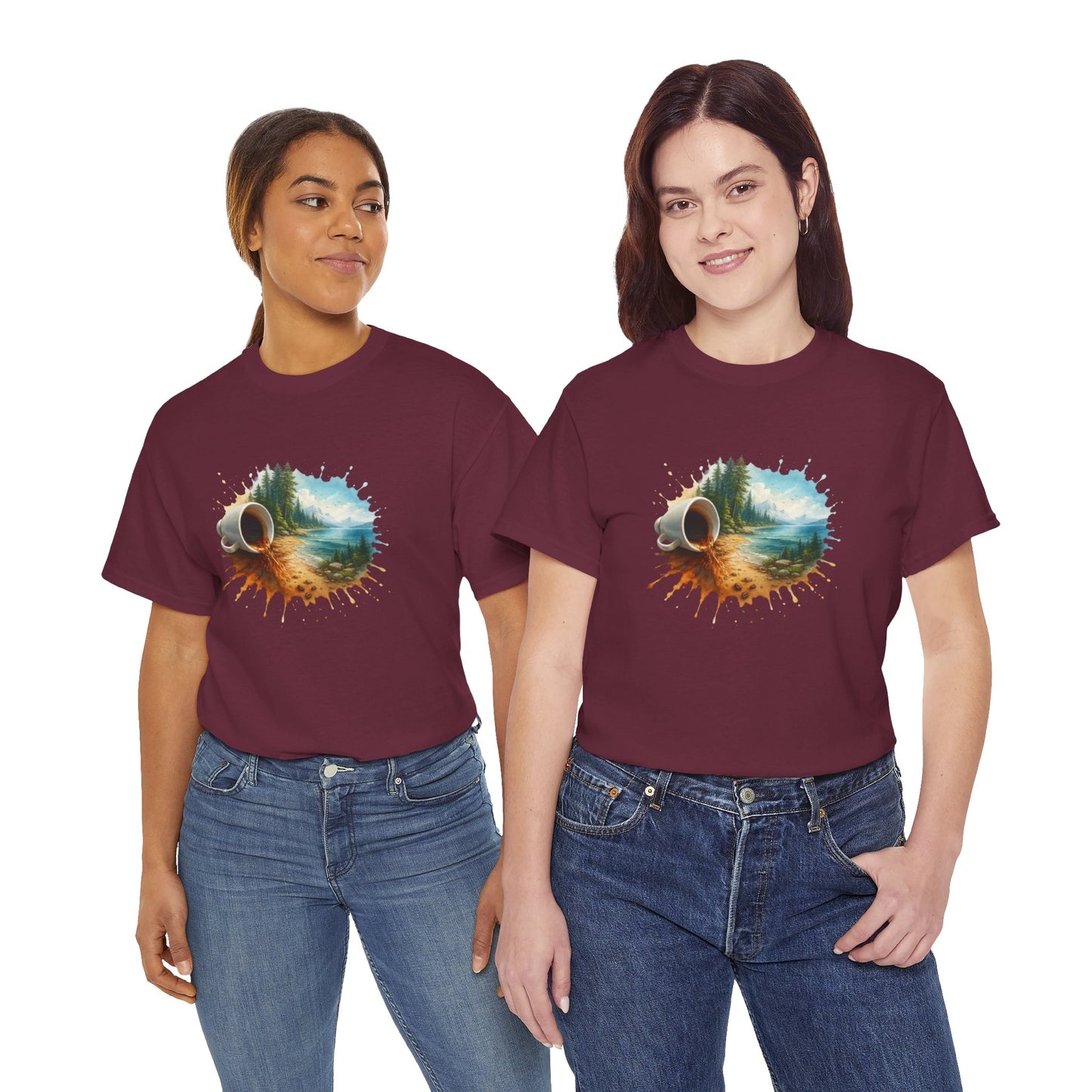 Nature-Inspired Unisex Heavy Cotton Tee, Casual Outfit, Gift for Nature Lovers, Camping Apparel, Outdoor Adventure Shirt