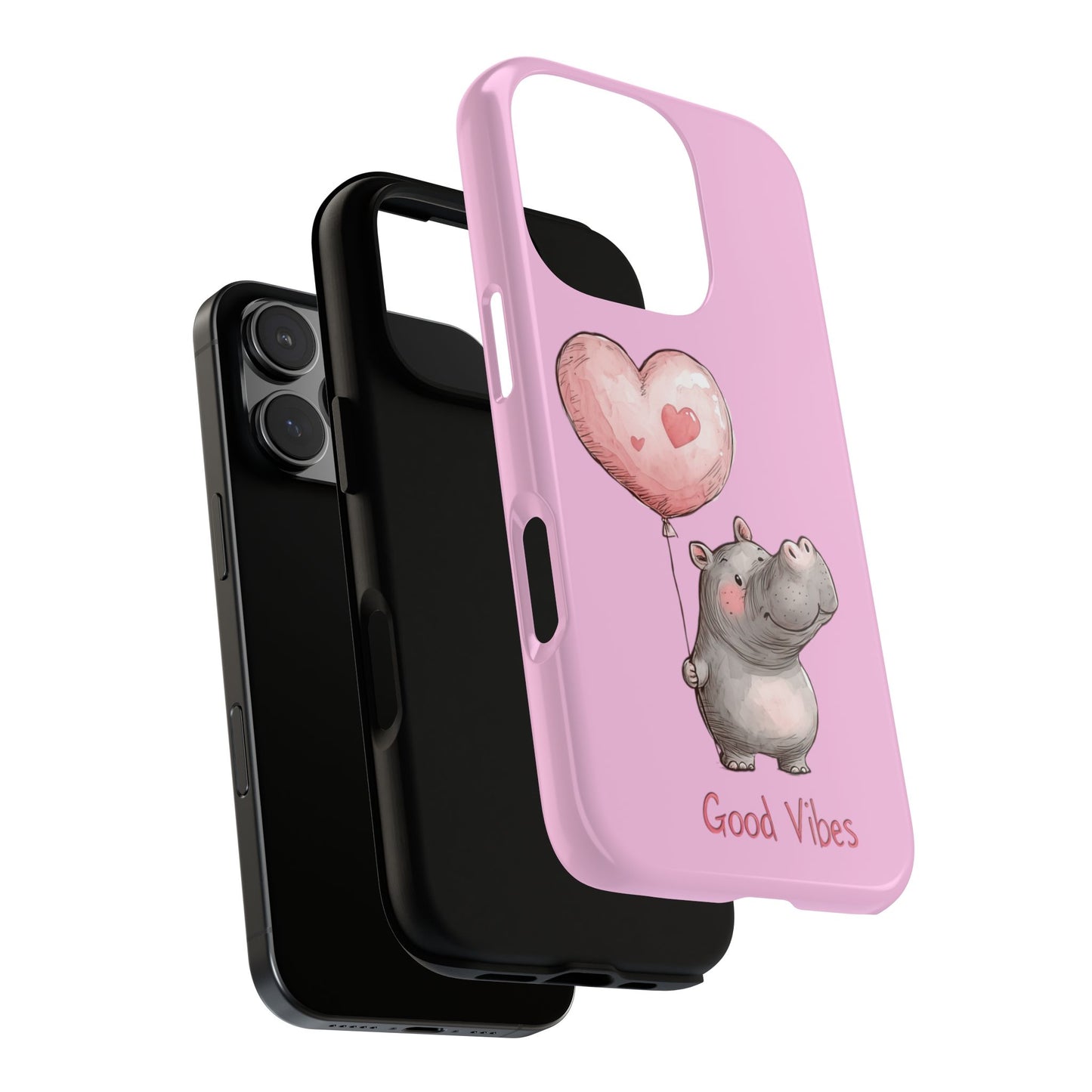 Cute Hippo Phone Case | Good Vibes, Gift for Friends, Cute Phone Accessories, Animal Lover Gift, Happy Phone Cover