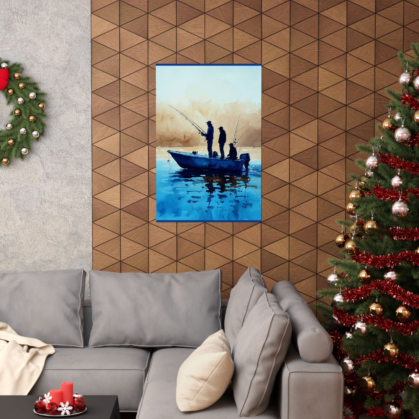 Fishing Adventure Matte Vertical Posters, Watercolor Art Print, Wall Decor,