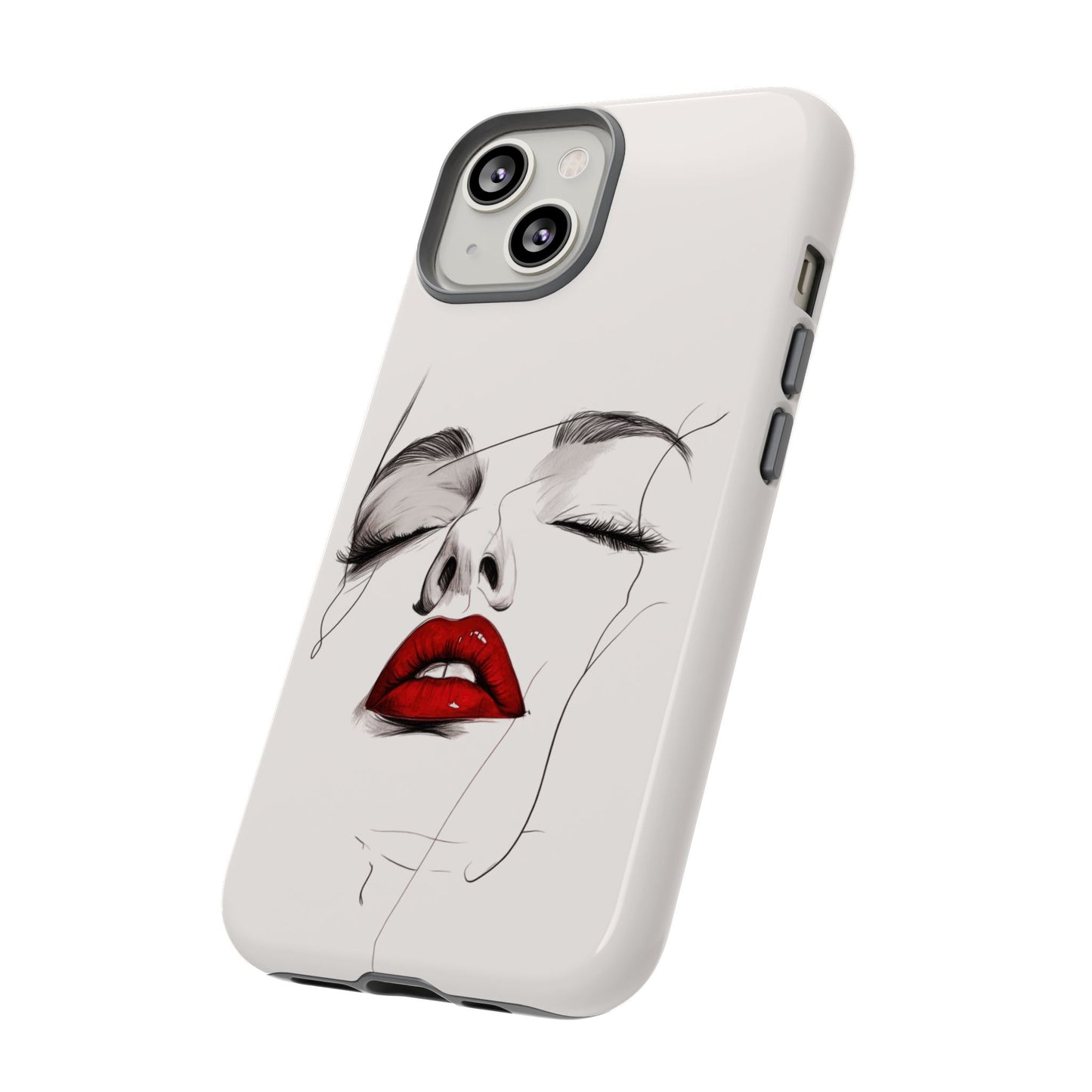 Stylish Phone Case with Artistic Lip Design, Femme Tech Accessory, Trendy Device Cover, Gift for Her, Unique Phone Accessories