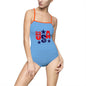 USA Themed Women's One-Piece Swimsuit, Summer Swimwear, Patriotic Beachwear, Ideal for Pool Party, 4th of July Celebration, Vacation Attire