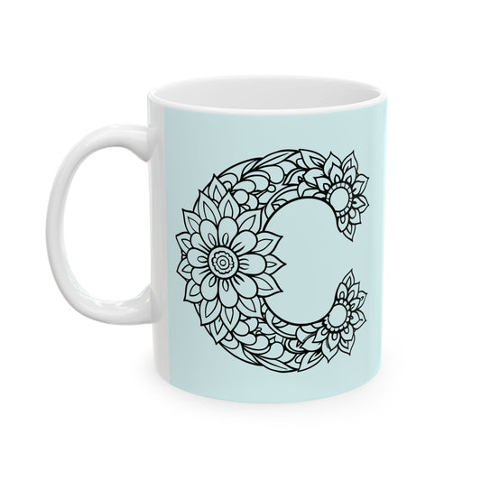 Copy of Mandala Design Ceramic Mug -Letter C Relaxing Gift for Tea Lovers, Coffee Enthusiasts, Home Decor, Perfect for Holidays, Zen Vibe