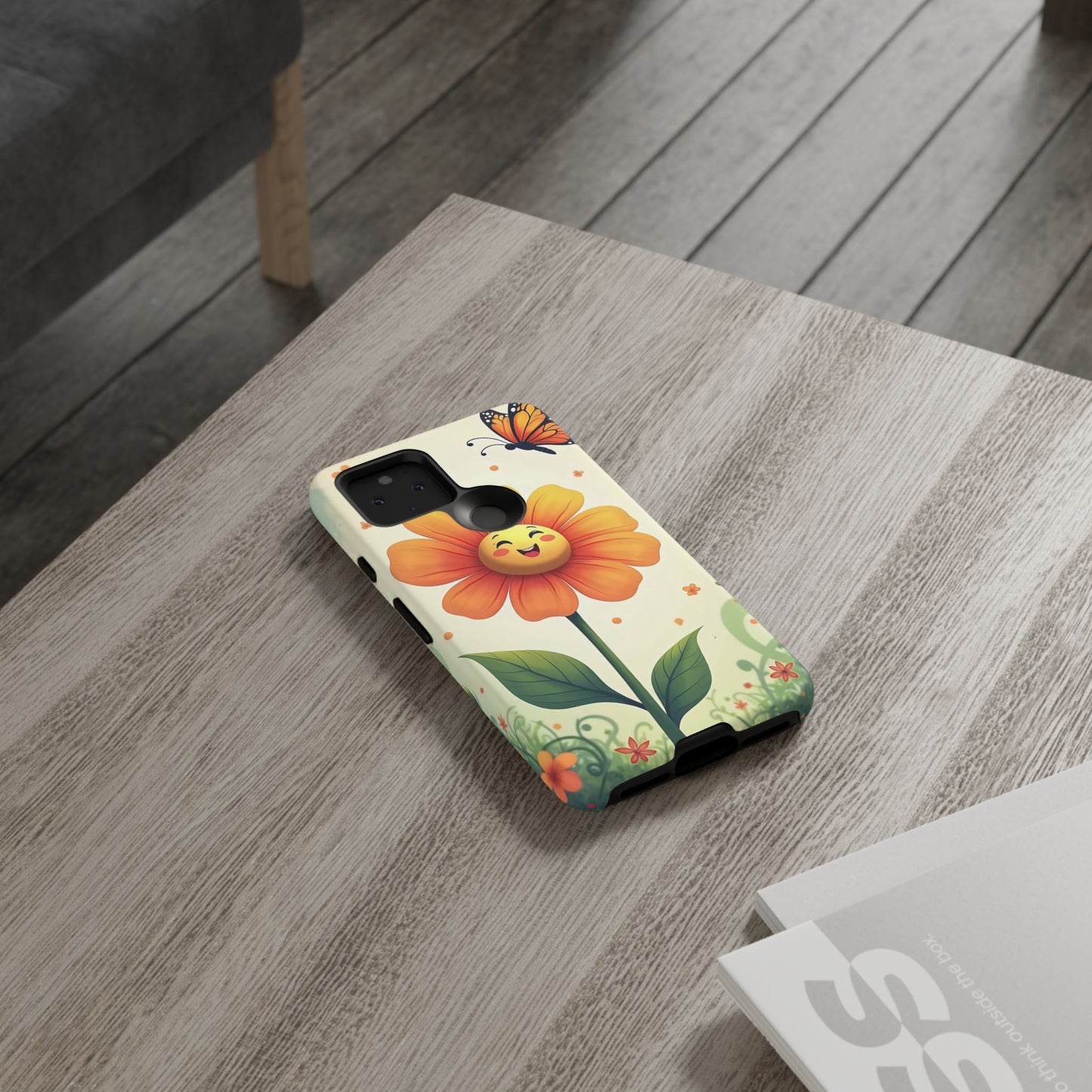 Floral Phone Case with Butterfly Design, Cute Flower Phone Cover for Nature Lovers, Eco-Friendly Gift, Spring Vibes, Birthday Present