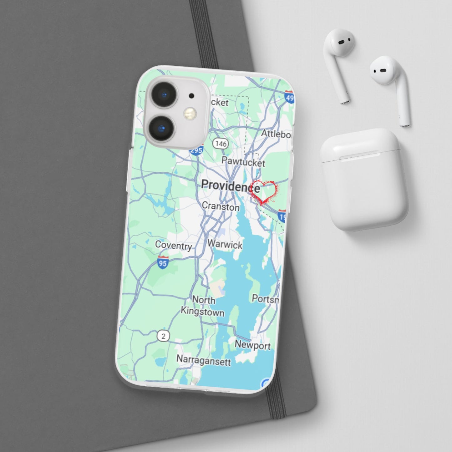 Providence Heart Map Phone Case - Custom Flexible Smartphone Protector, Gift for Her, Map Lover's Accessory, Personalized Case, Travel [...]