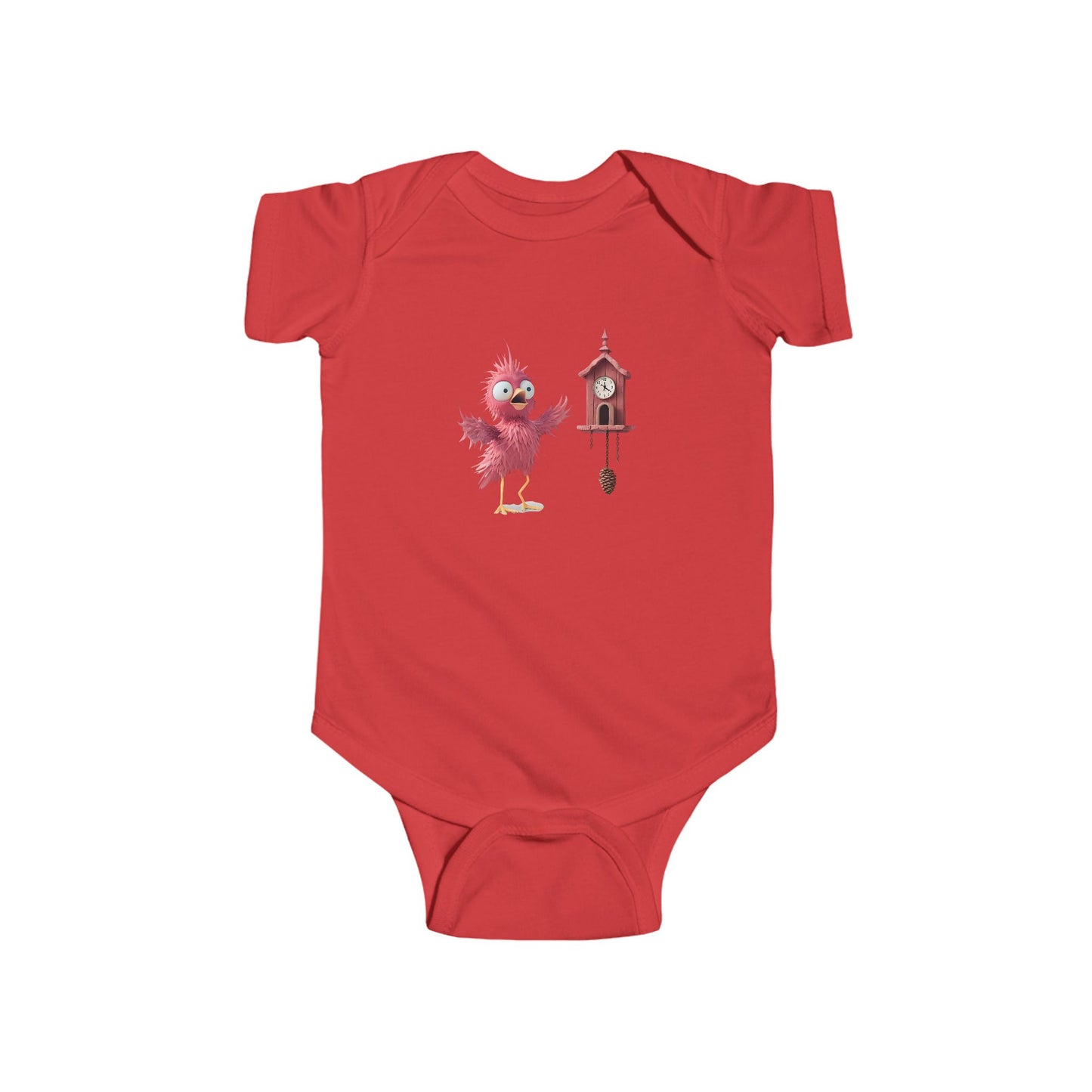 Cute Bird Clock Baby Bodysuit, Infant Outfit, Baby Shower Gift, Newborn Apparel, Cute Baby Clothes, Unique Infant Gift
