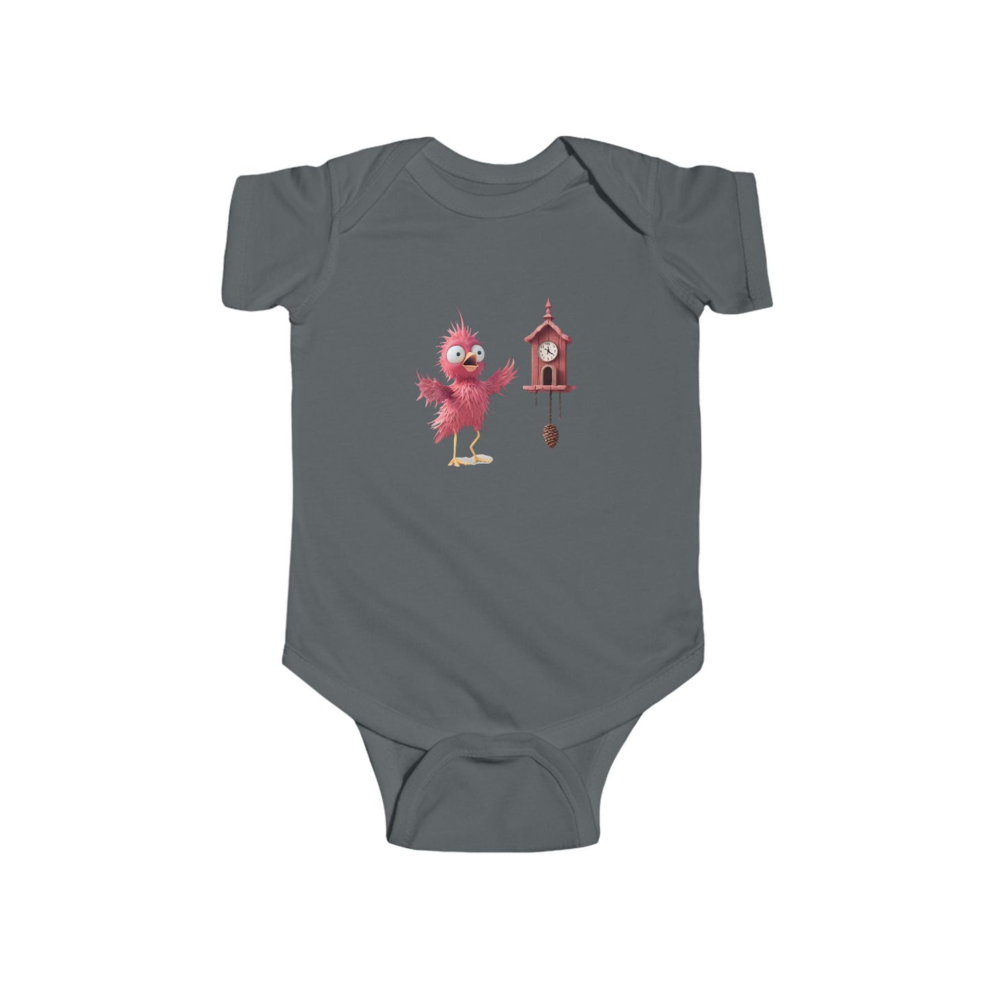 Cute Bird Clock Baby Bodysuit, Infant Outfit, Baby Shower Gift, Newborn Apparel, Cute Baby Clothes, Unique Infant Gift