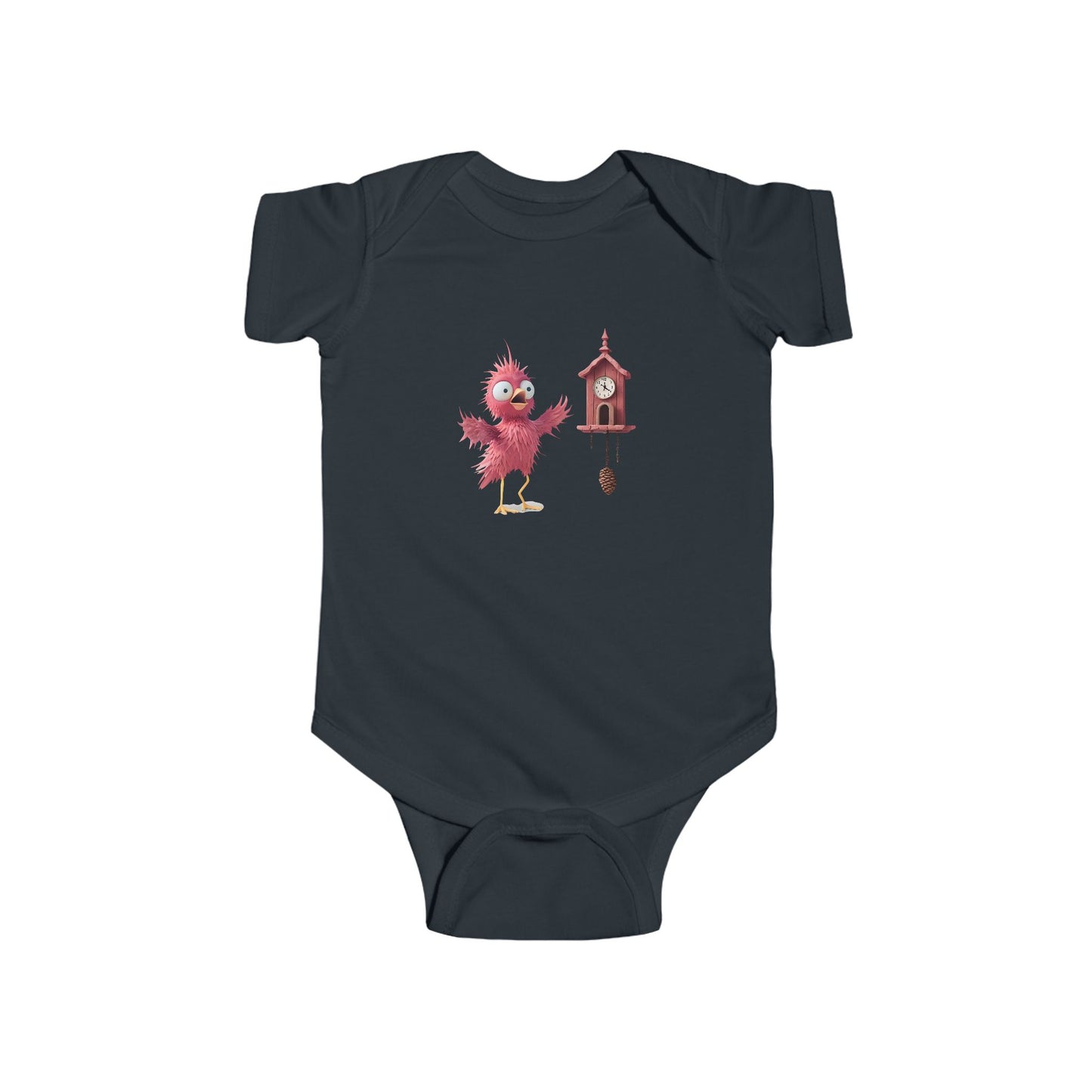 Cute Bird Clock Baby Bodysuit, Infant Outfit, Baby Shower Gift, Newborn Apparel, Cute Baby Clothes, Unique Infant Gift