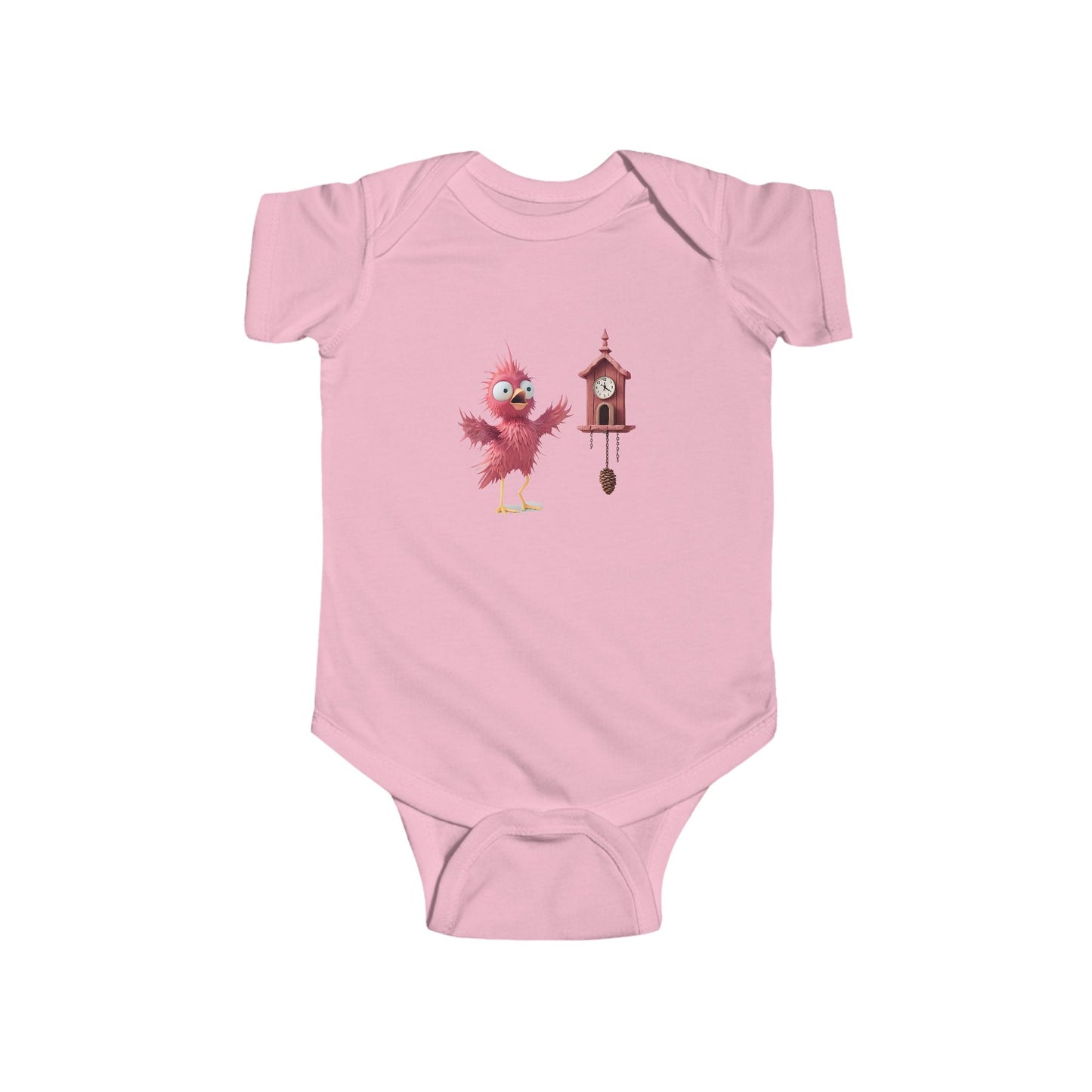 Cute Bird Clock Baby Bodysuit, Infant Outfit, Baby Shower Gift, Newborn Apparel, Cute Baby Clothes, Unique Infant Gift
