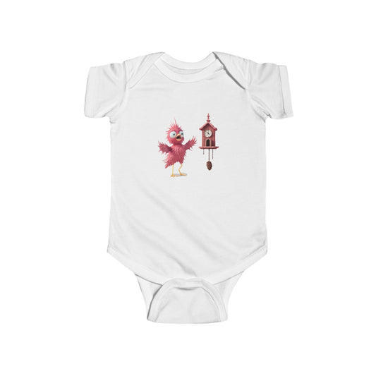 Cute Bird Clock Baby Bodysuit, Infant Outfit, Baby Shower Gift, Newborn Apparel, Cute Baby Clothes, Unique Infant Gift