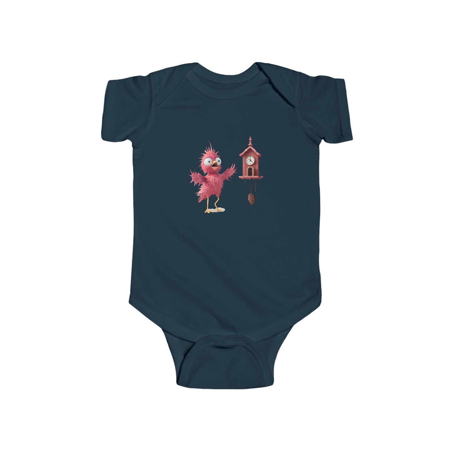 Cute Bird Clock Baby Bodysuit, Infant Outfit, Baby Shower Gift, Newborn Apparel, Cute Baby Clothes, Unique Infant Gift