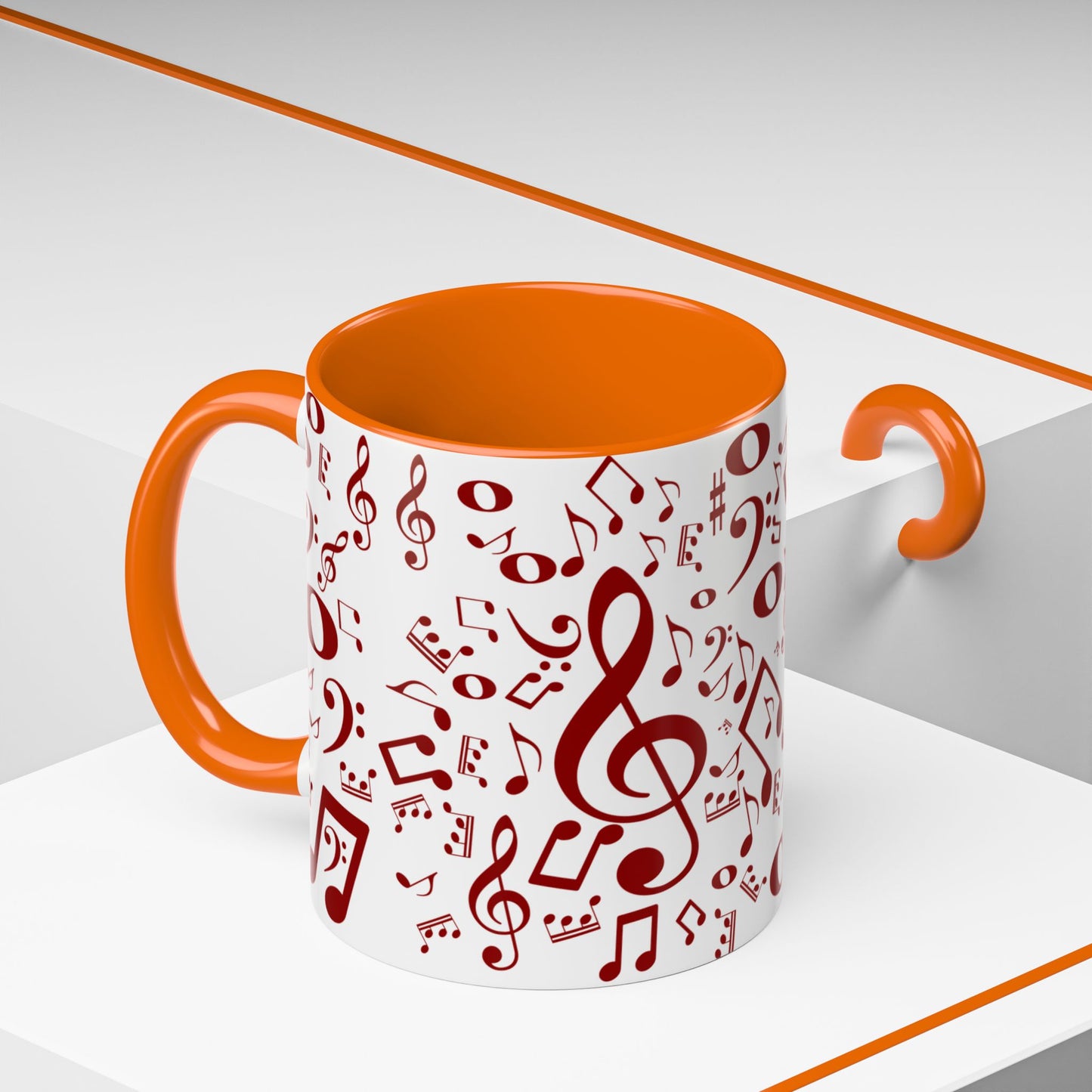 Accent Coffee Mug (11, 15oz) - Musical Notes