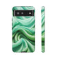 Stylish Phone Case, Tough Case, Green Abstract Design, Cell Phone Cover, Unique Gift, Trendy Accessory
