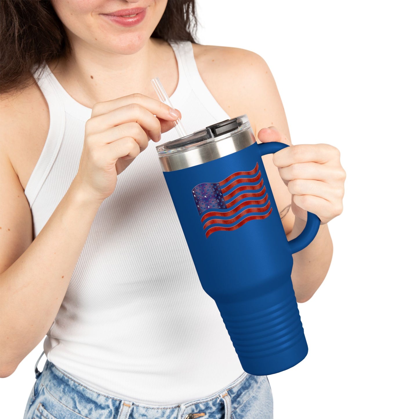 Insulated Travel Mug, 40oz - American Flag