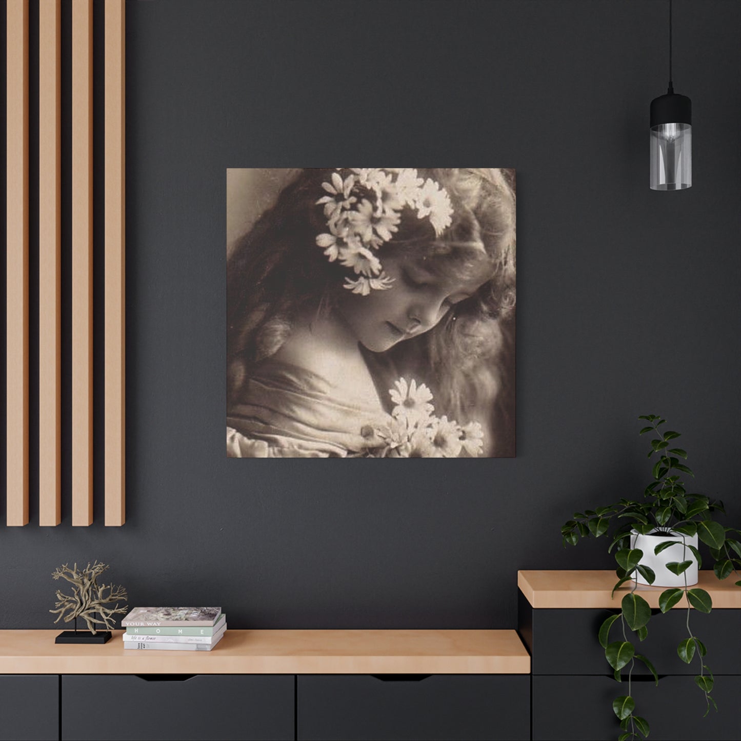 Vintage Floral Portrait Canvas