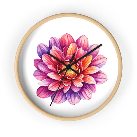 Floral Wall Clock - Colorful Flower Art, Home Decor, Gift for Her, Housewarming, Spring Decor, Vibrant Accents, Wall Art