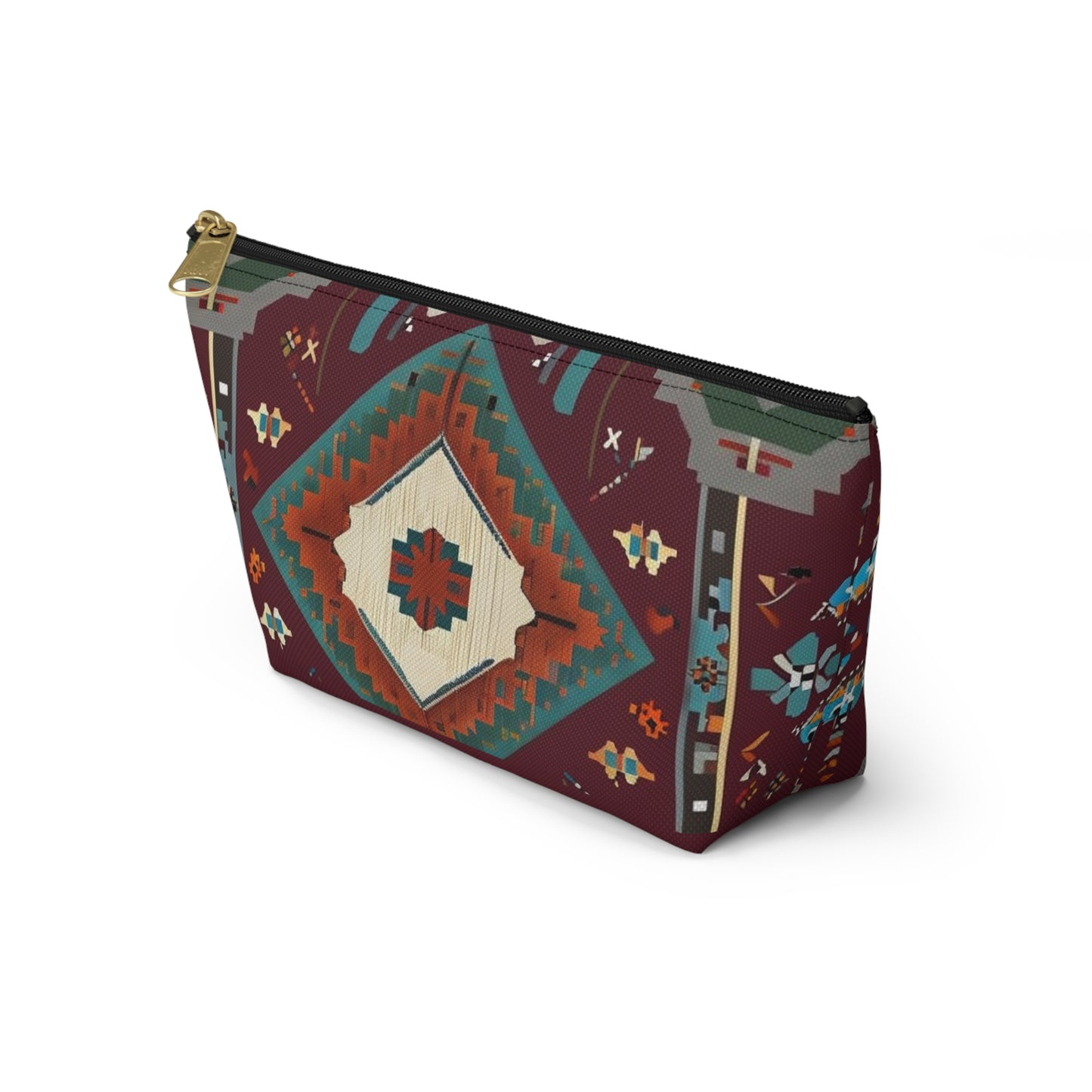 Bohemian Accessory Pouch, Vibrant Tribal Design