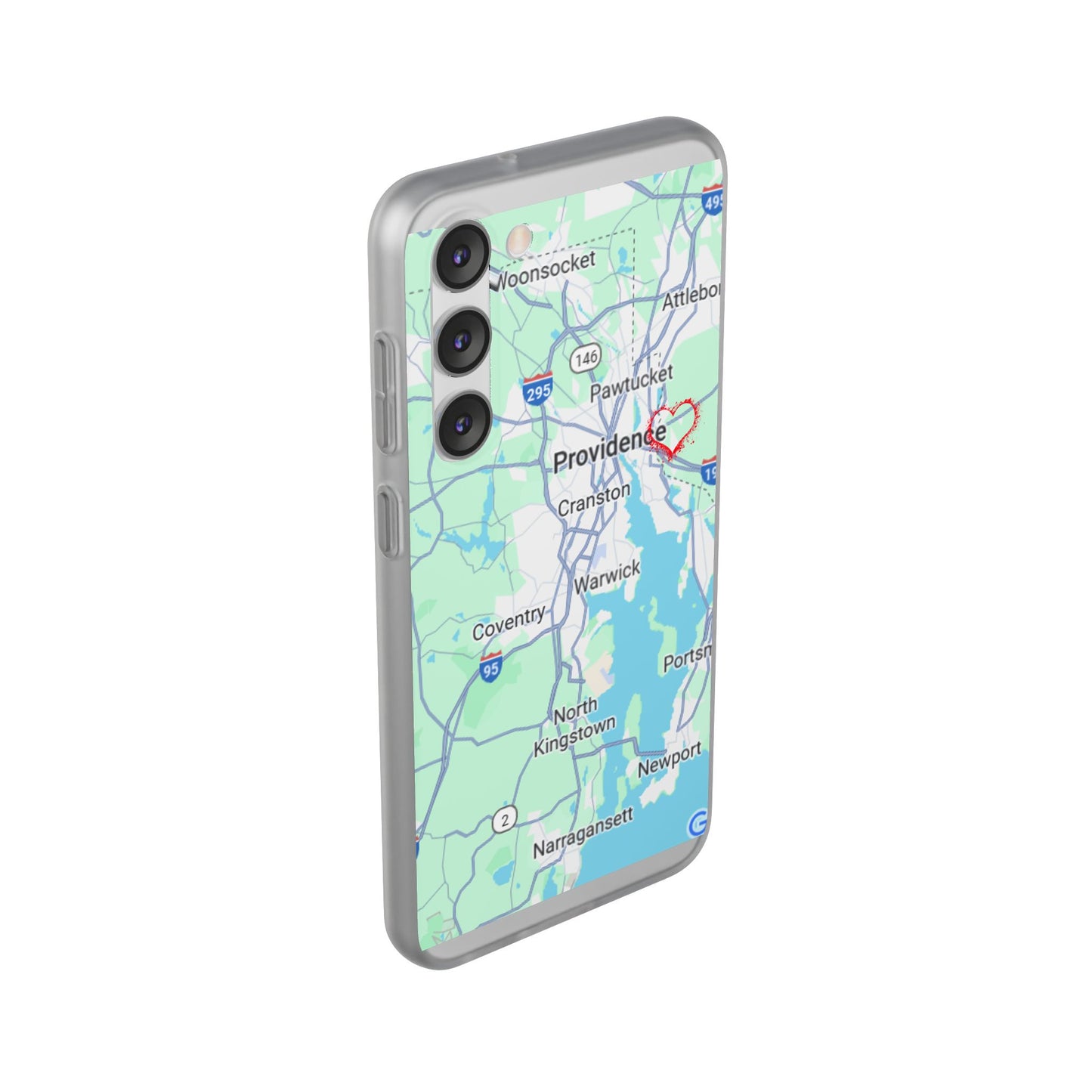 Providence Heart Map Phone Case - Custom Flexible Smartphone Protector, Gift for Her, Map Lover's Accessory, Personalized Case, Travel [...]