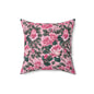 Floral Decorative Pillow, Cozy Home Accent, Pink Rose Cushion, Gift for Her, Living Room Decor, Spring Home Decor