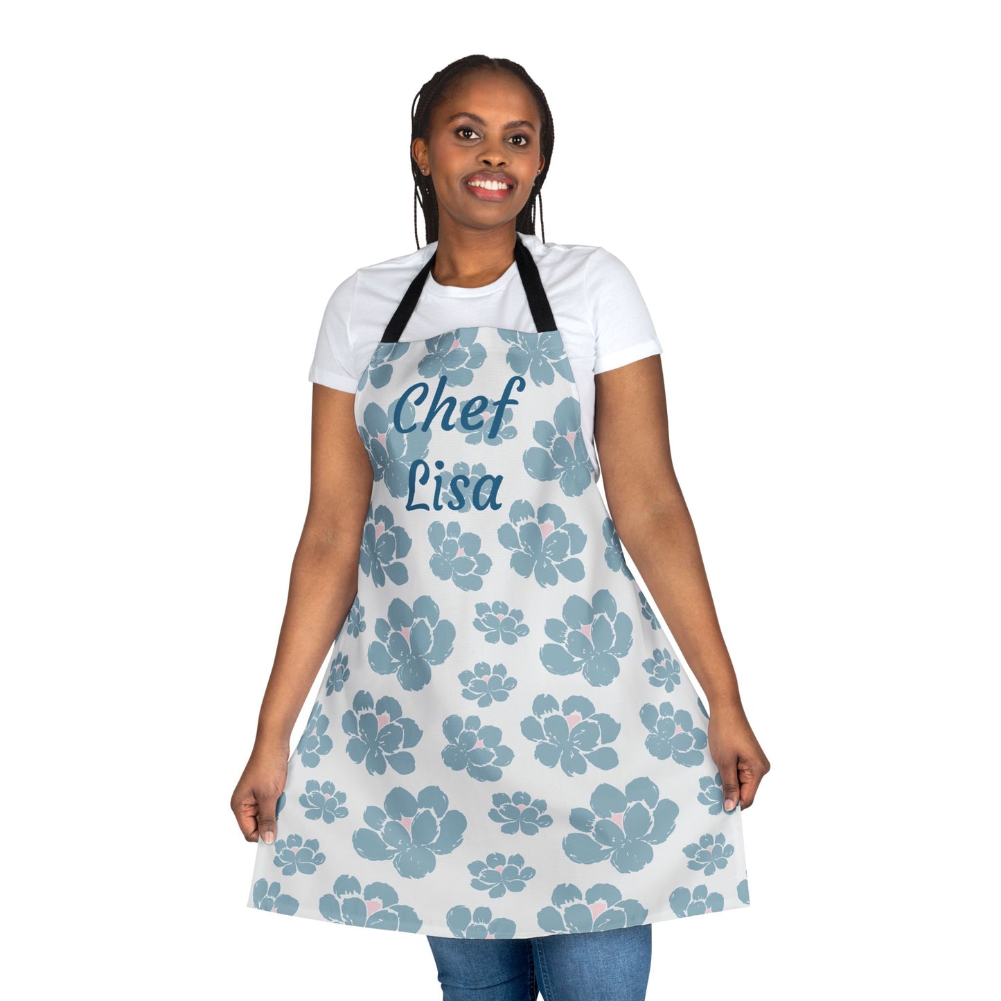Floral Personalized Apron for Chefs, Custom Kitchen Gift, Cooking Apron, Chef Gift, Elegant Cooking Style, Mother's Day Gift