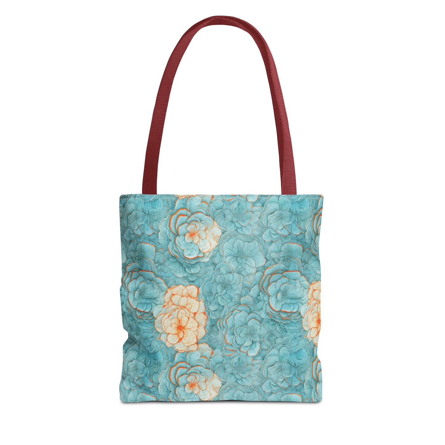 Floral Watercolor Tote Bag — Teal Succulent Pattern