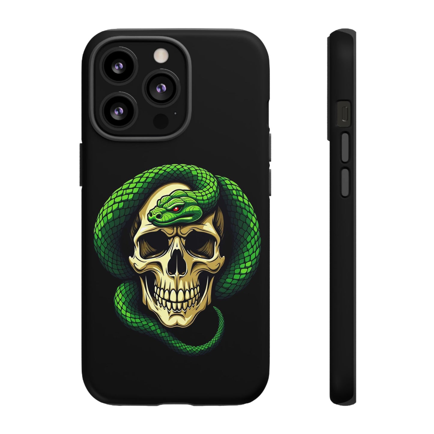 Skull & Snake Phone Case | Tough Cases, Protective Cover, Edgy Phone Accessories, Gothic Gift, Halloween Decor