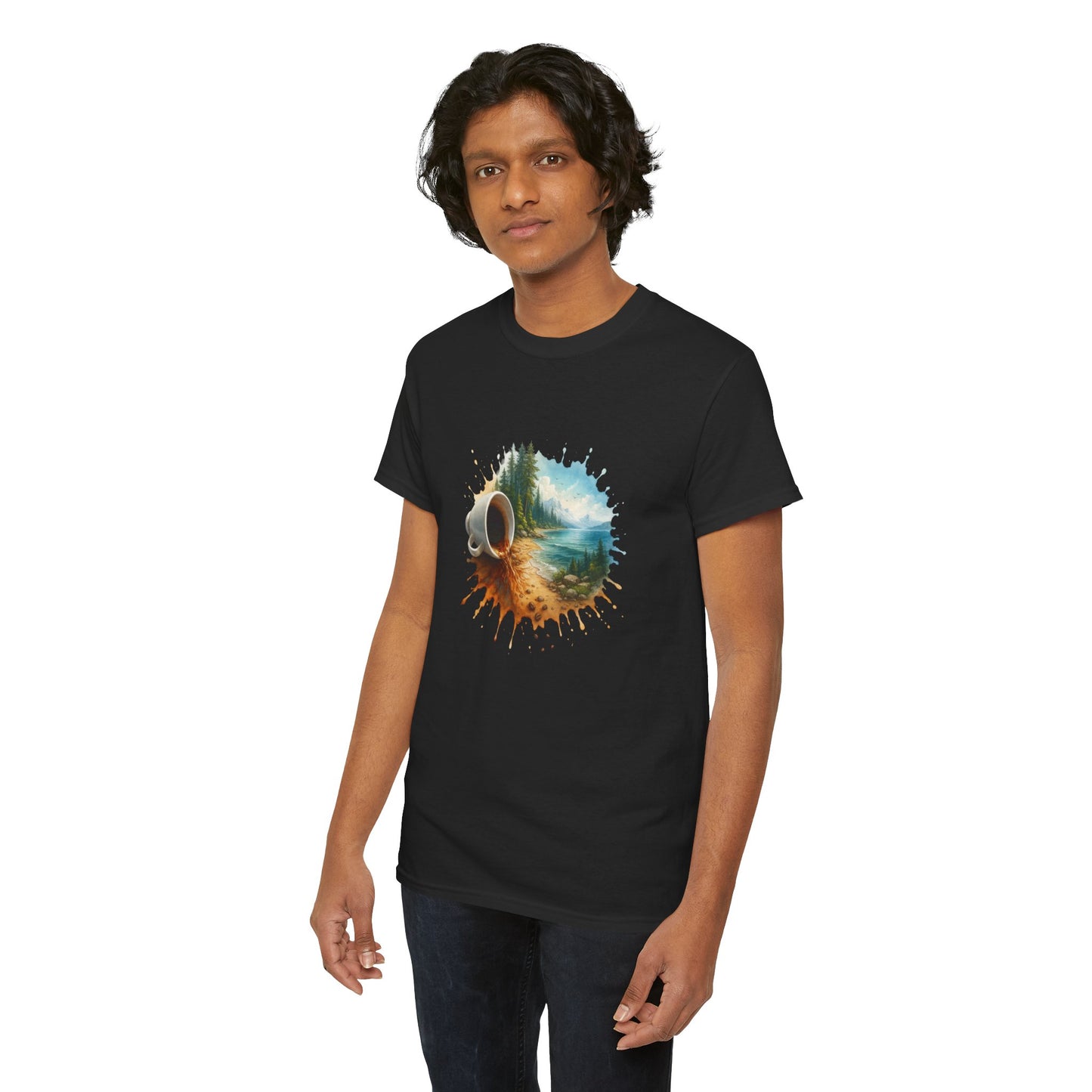 Nature-Inspired Unisex Heavy Cotton Tee, Casual Outfit, Gift for Nature Lovers, Camping Apparel, Outdoor Adventure Shirt