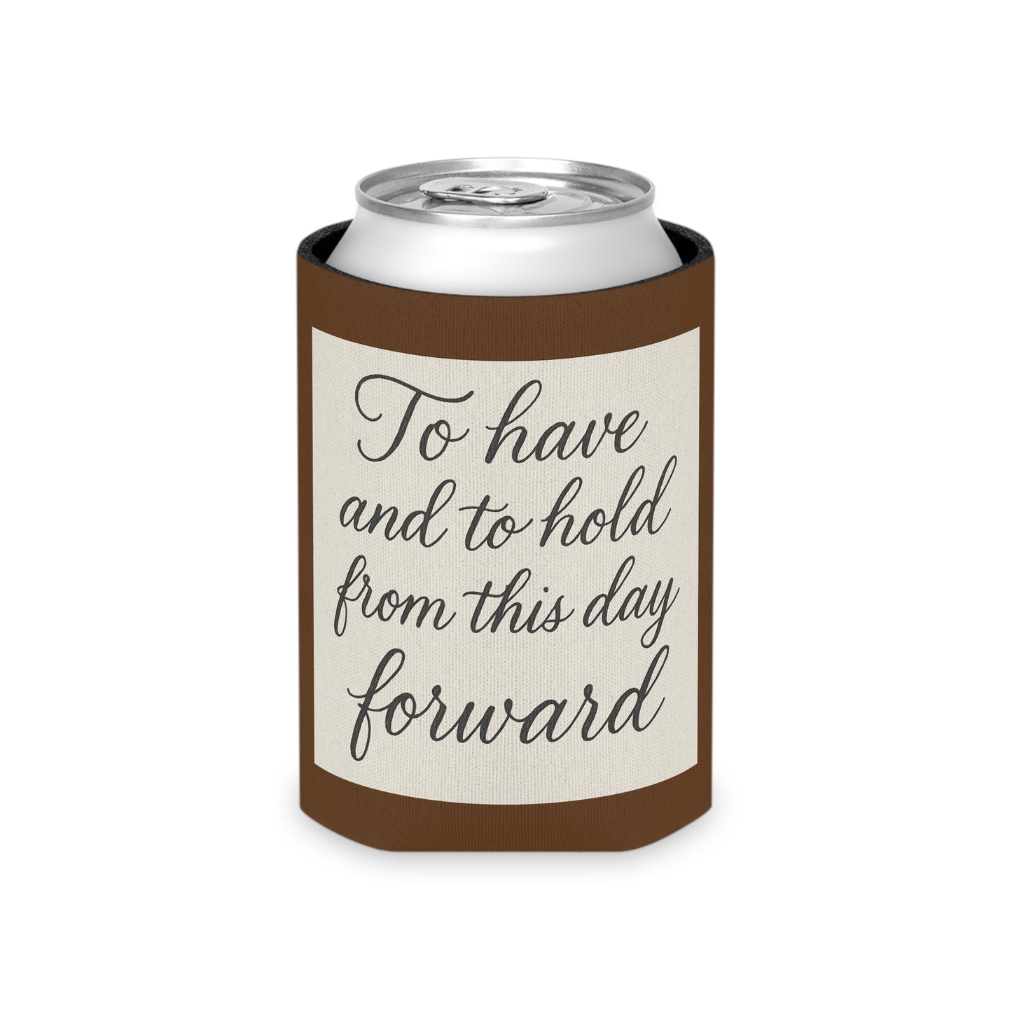 Rustic Wedding Can Cooler | Bridal Shower Favor, Cozies for Guests, Unique Gift, Toast to Love, Engagement Party Keepsake