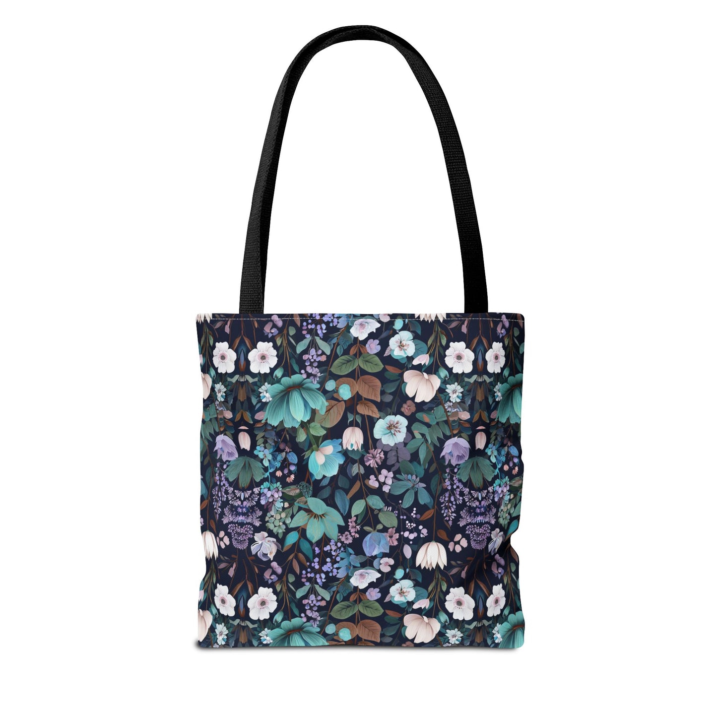 Floral Nightfall Tote Bag — Dark Botanical All-Over Print
