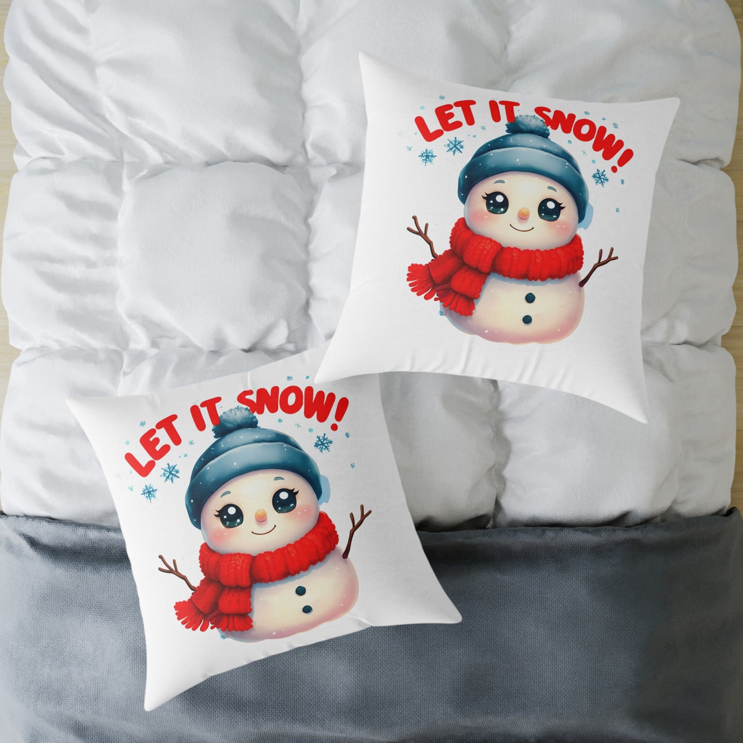Let It Snow Snowman Pillow