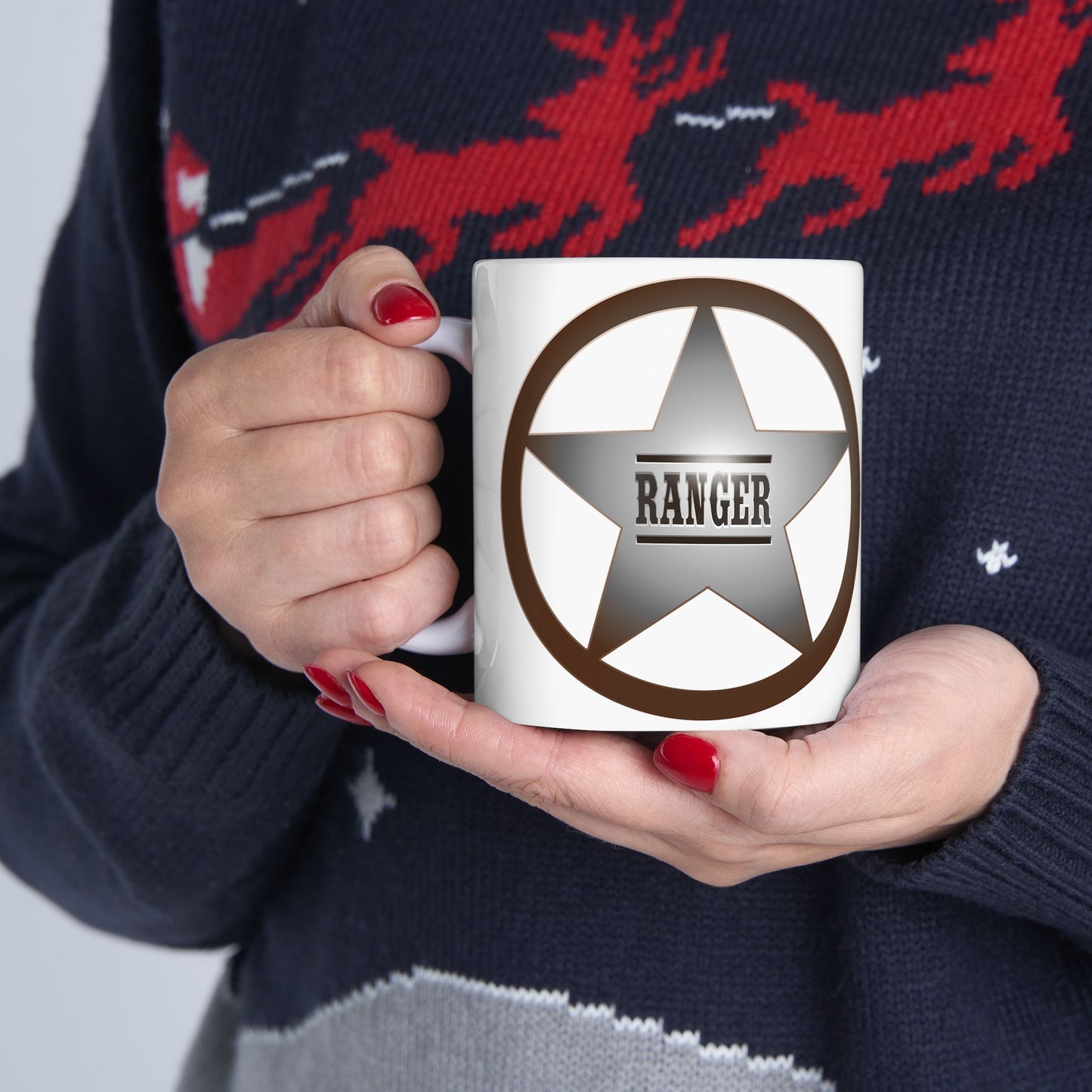 Rustic Star Ranger Ceramic Mug - Perfect Gift for Adventure Lovers, Cowboy Decor, Personalized Coffee Cup, Unique Gifts, Western Style