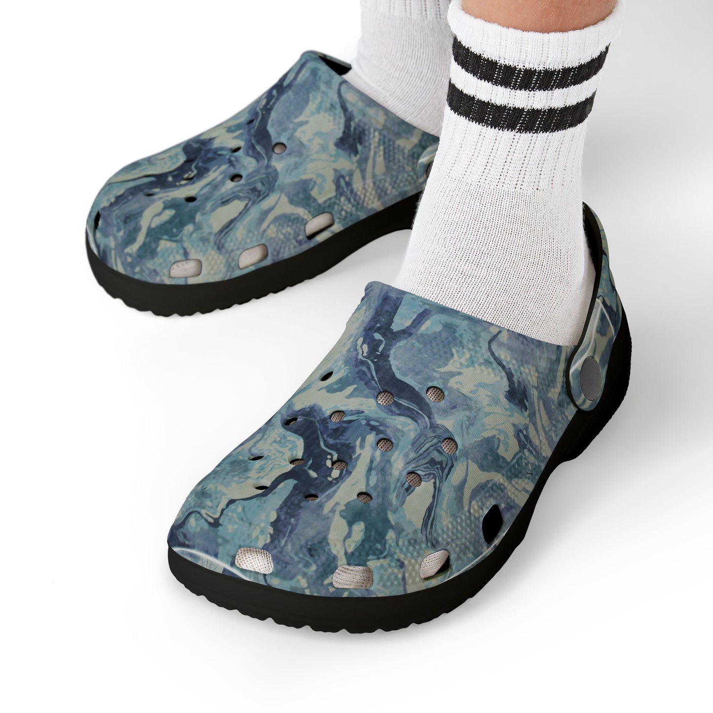 Kid's Marble Pattern EVA Foam Clogs, Lightweight Summer Footwear, Perfect for Playdates, Beach Days, and Family Outings